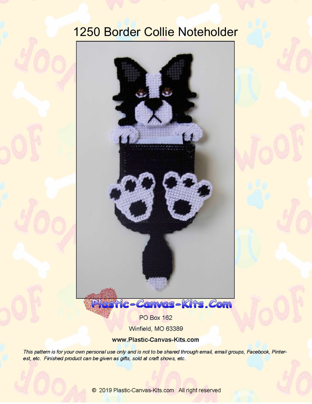 Border Collie Note Holder