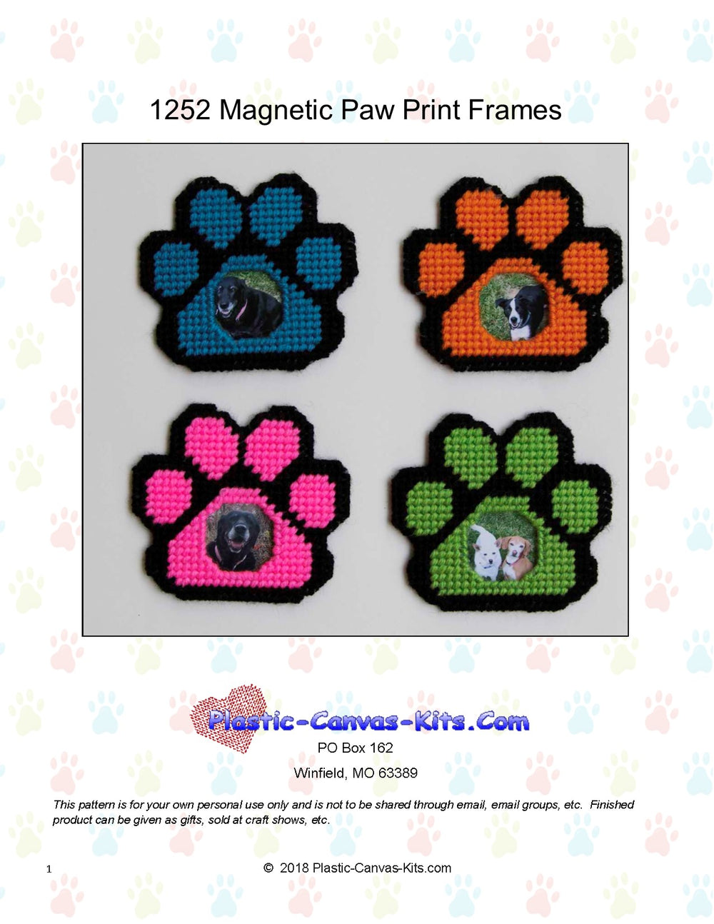 Paw Print Magnetic Frames