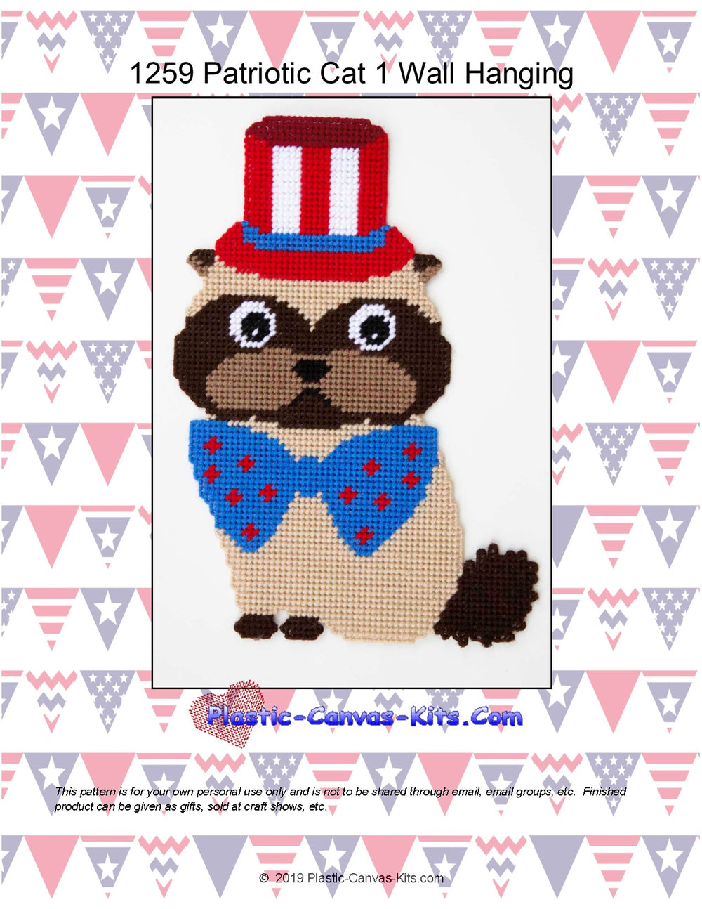 Patriotic Cat Wall Hanging