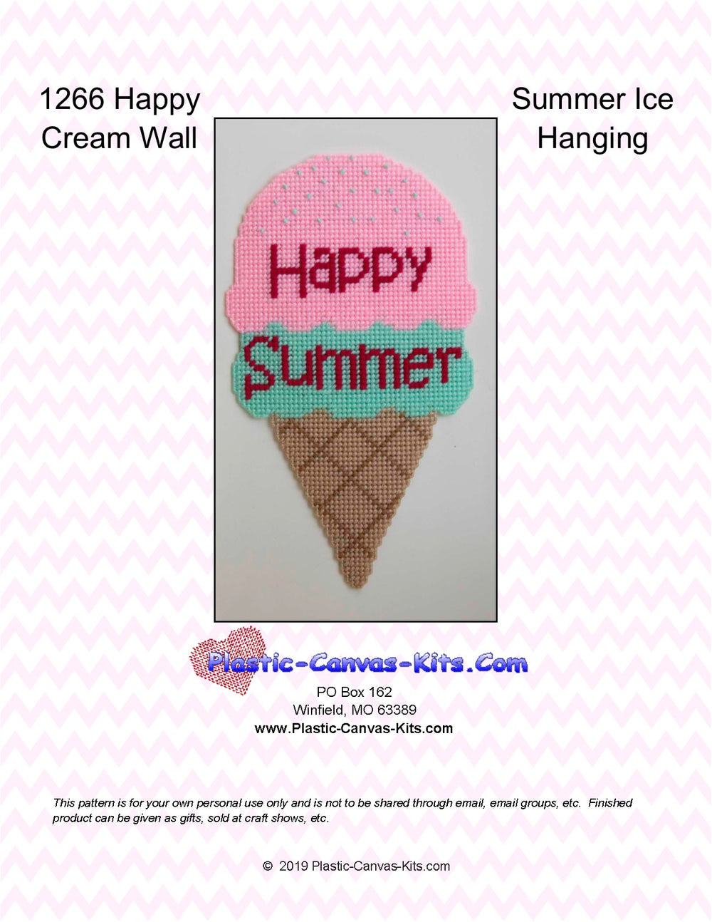 Happy Summer Ice Cream Wall Hanging