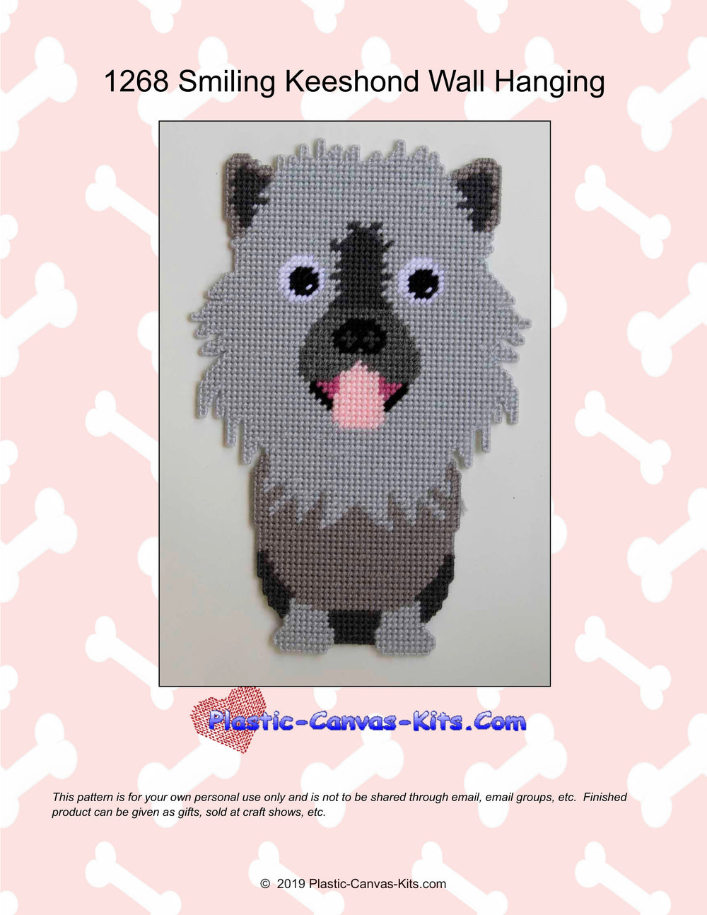 Smiling Keeshond Wall Hanging