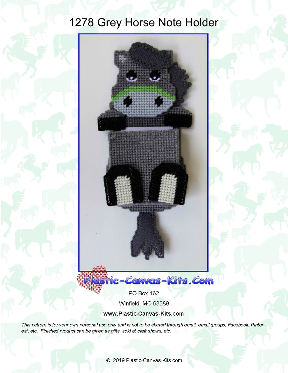 Grey Horse Note Holder