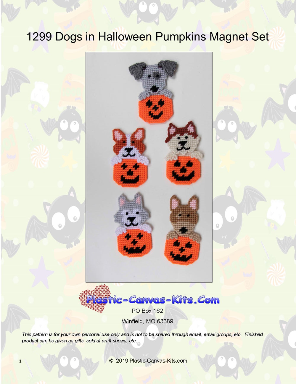 Halloween Dog and Pumpkin Magnets