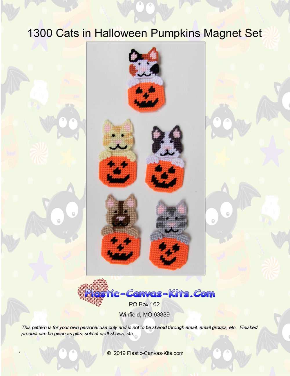 Halloween Cats and Pumpkins Magnets