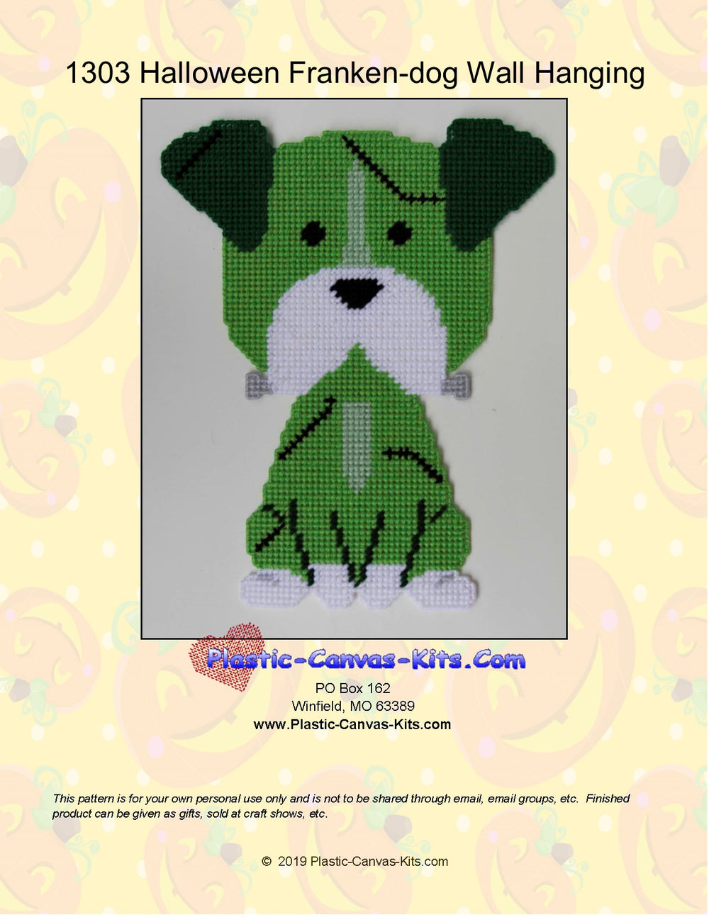 Halloween Frankenstein Dog Wall Hanging