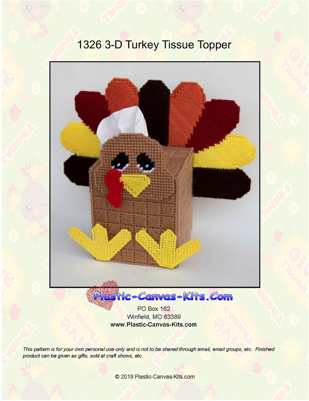 Thanksgiving Turkey 3-D Tissue Topper