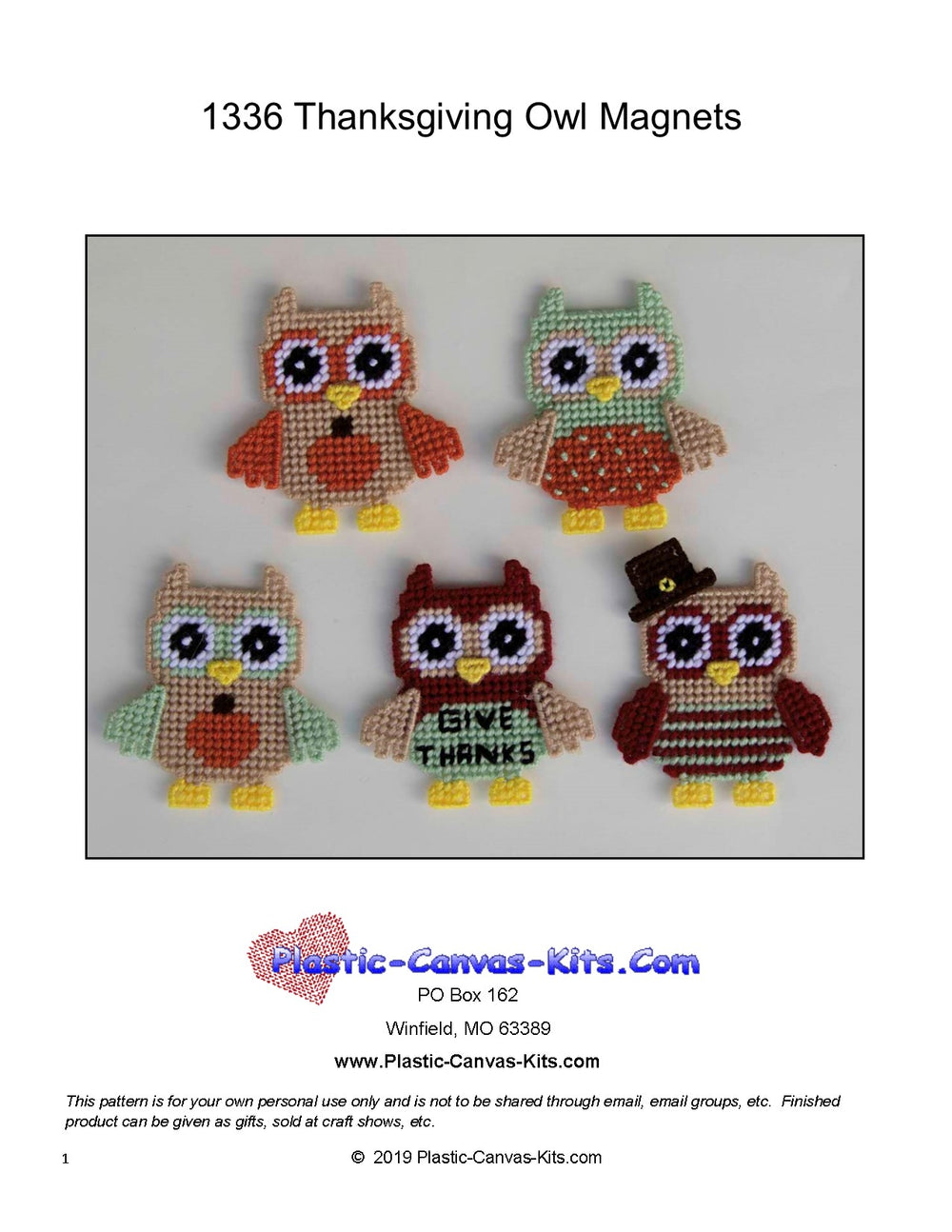 Thanksgiving Owl Magnets