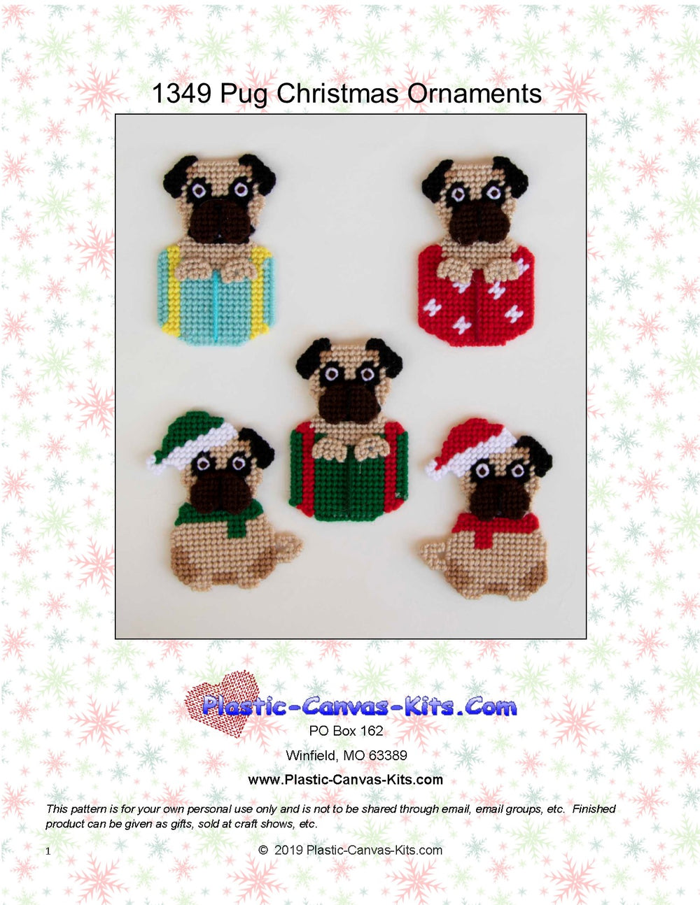 Pug Christmas Ornaments