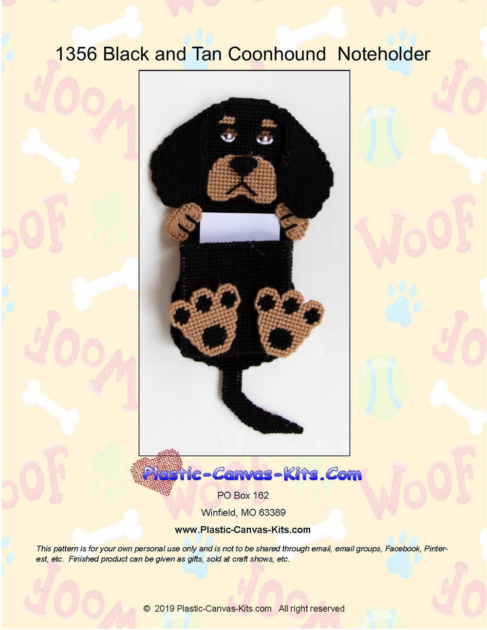 Black and Tan Coonhound Note Holder