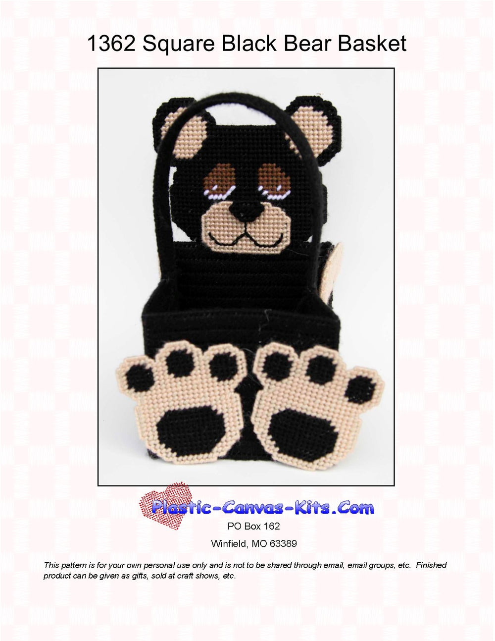 Black Bear Square Basket