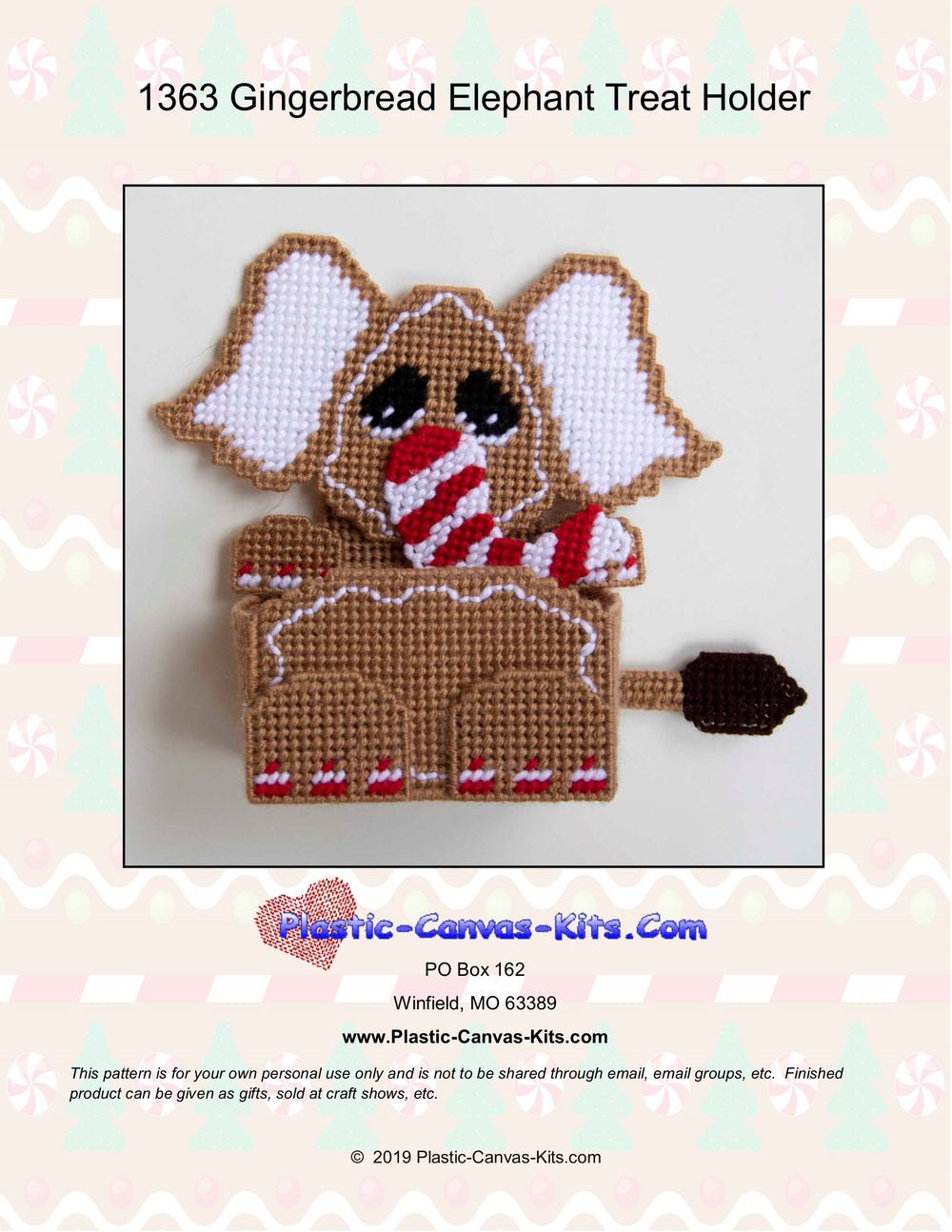 Christmas Gingerbread Elephant Treat Holder