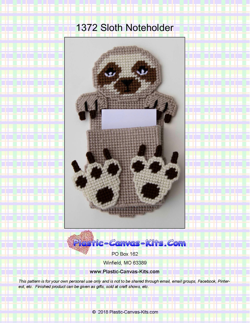 Otter Note Holder-Plastic Canvas Pattern-PDF Download