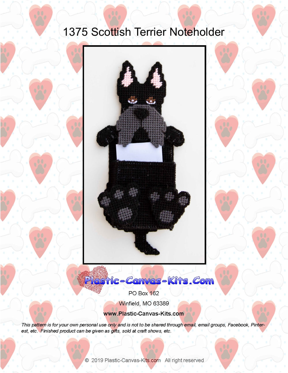 Scottish Terrier Note Holder