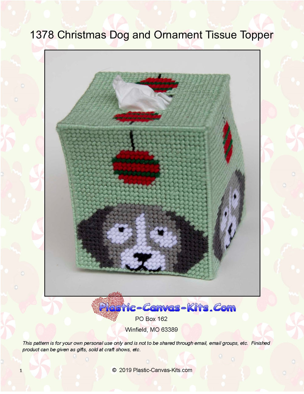 Dog and Christmas Ornament Tissue Topper