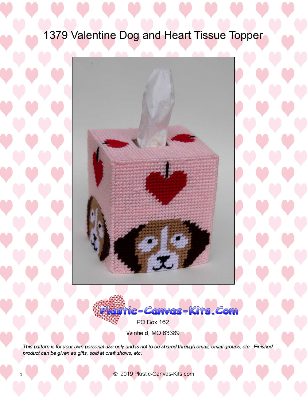 Valentine's Day Dog and Heart Tissue Topper