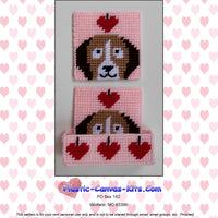 Valentine's Day Dog and Heart Coaster Set