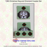 Dog and Christmas Ornament Coaster Set