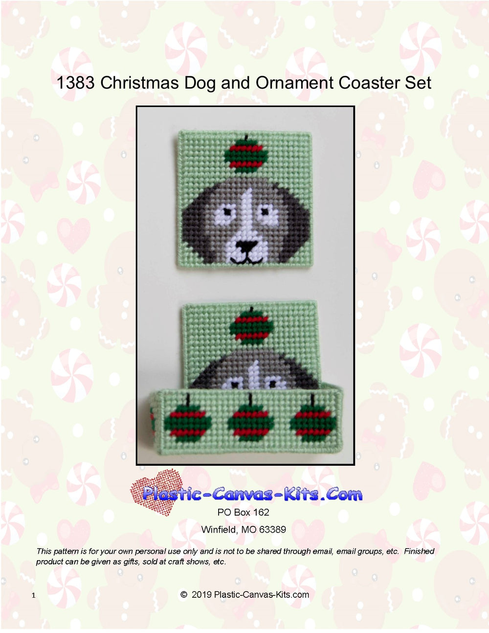 Dog and Christmas Ornament Coaster Set
