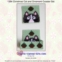 Cat and Christmas Ornament Coaster Set