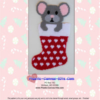 Mouse in Christmas Stocking Wall Hanging