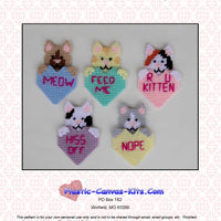 Cats and Valentine's Day Conversation Hearts Magnets