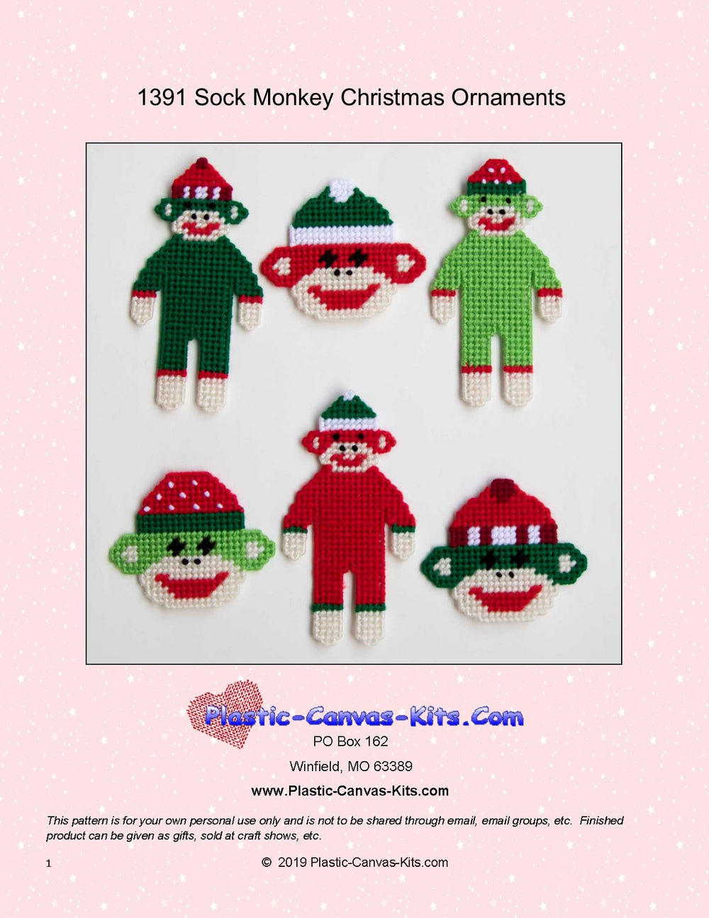 Sock Monkey Christmas Ornaments