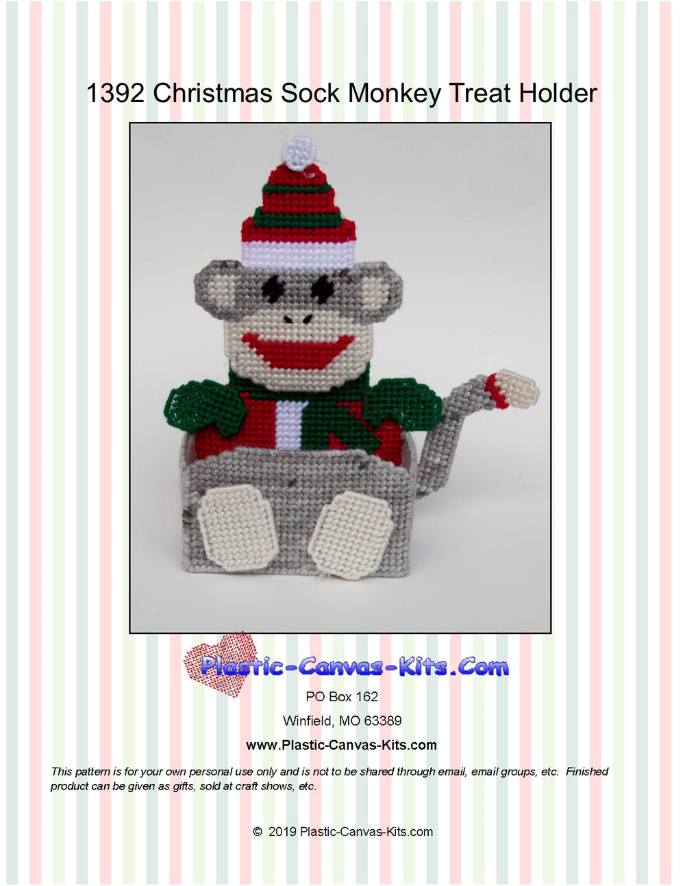 Christmas Sock Monkey Treat Holder