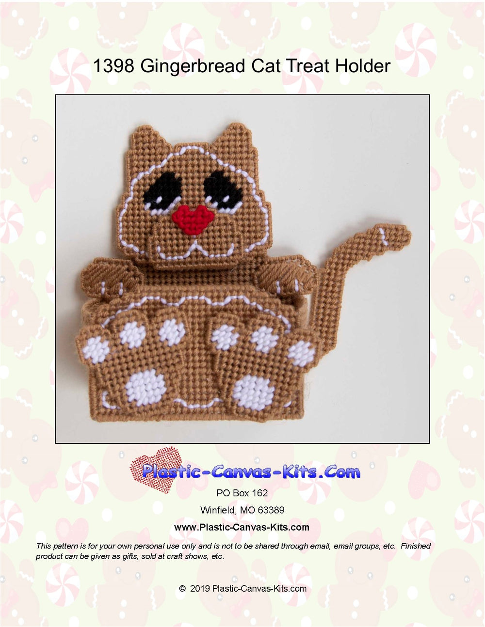 Christmas Gingerbread Cat Treat Holder