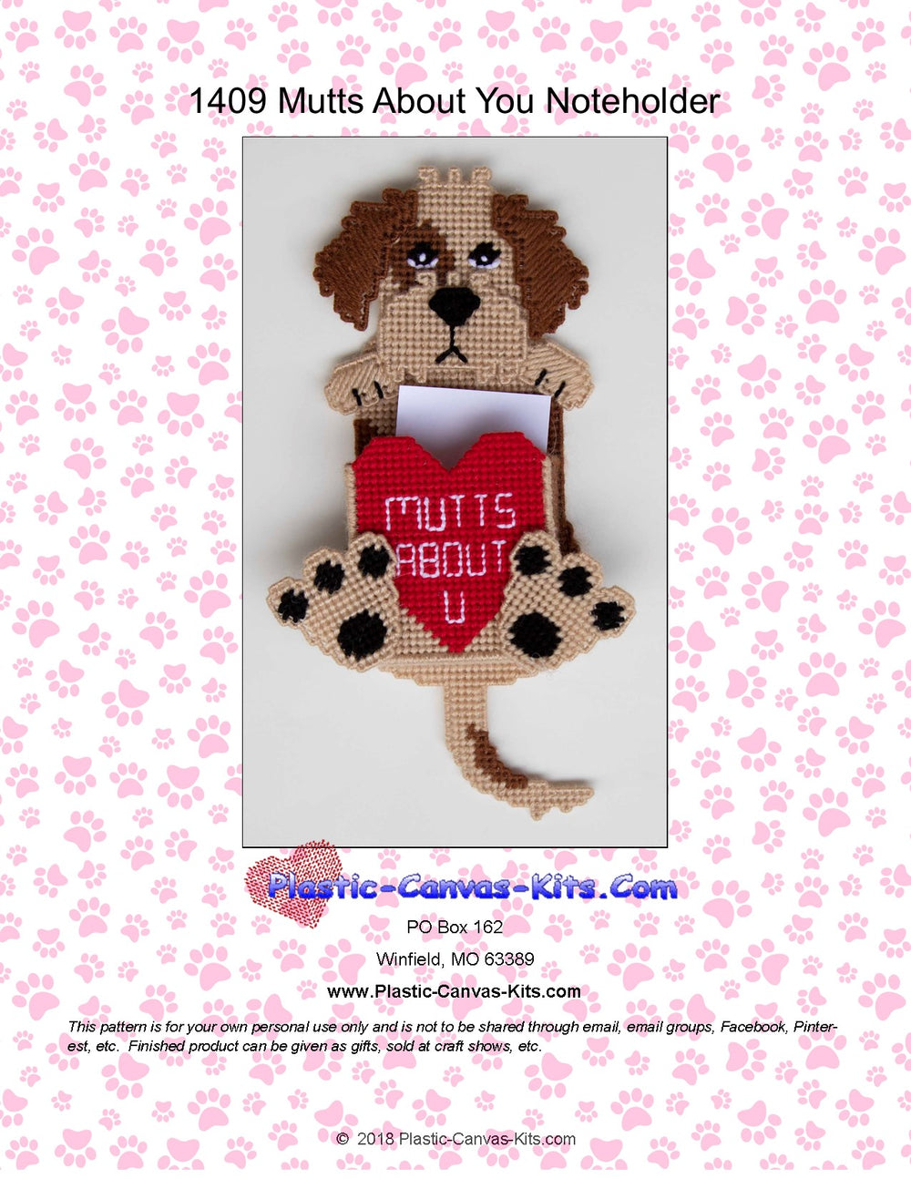 Mutts About You Valentine's Day Dog Note Holder