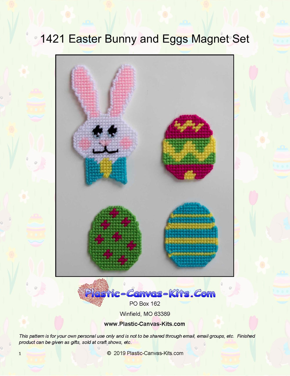 Easter Bunny and Eggs Magnet Set