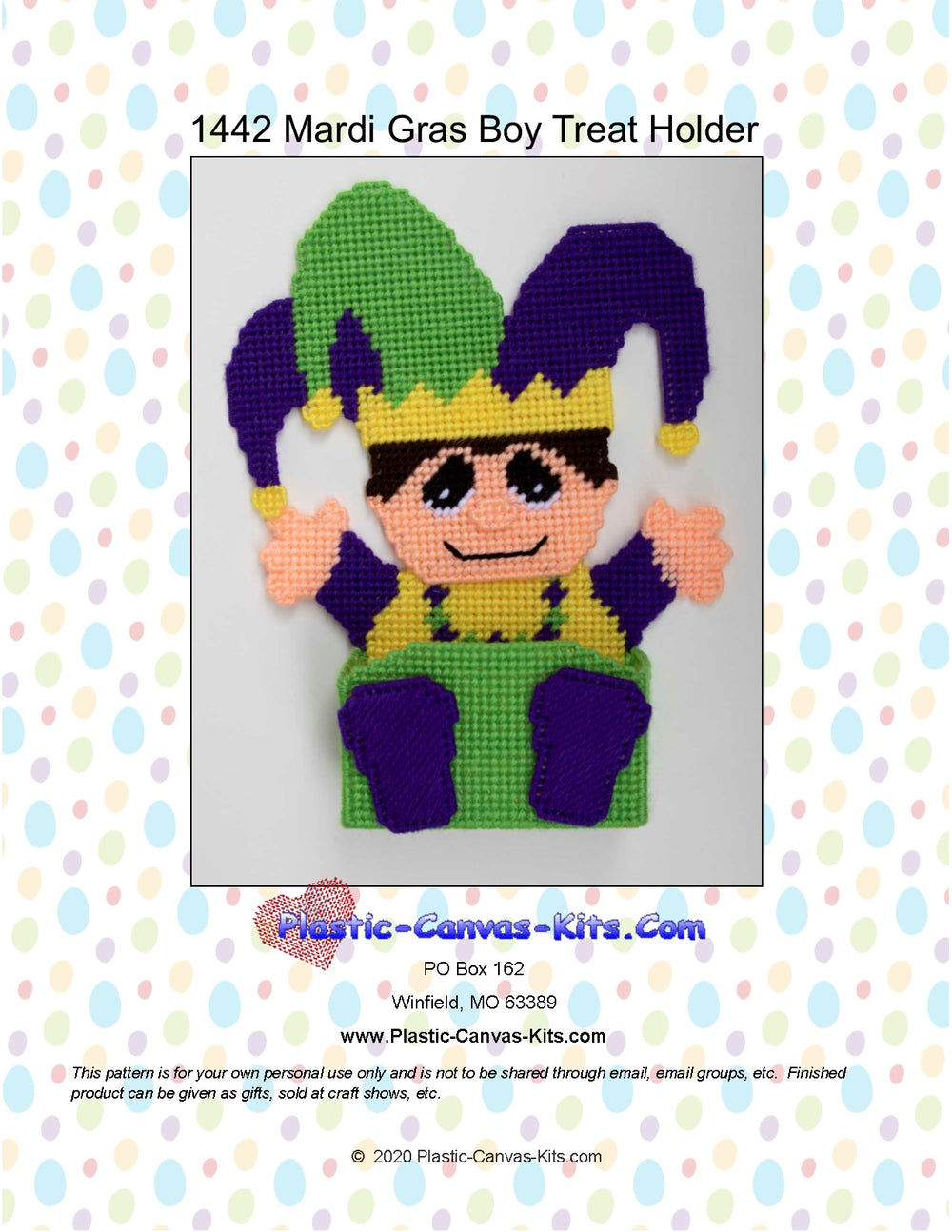 Mardi Gras Boy Treat Holder