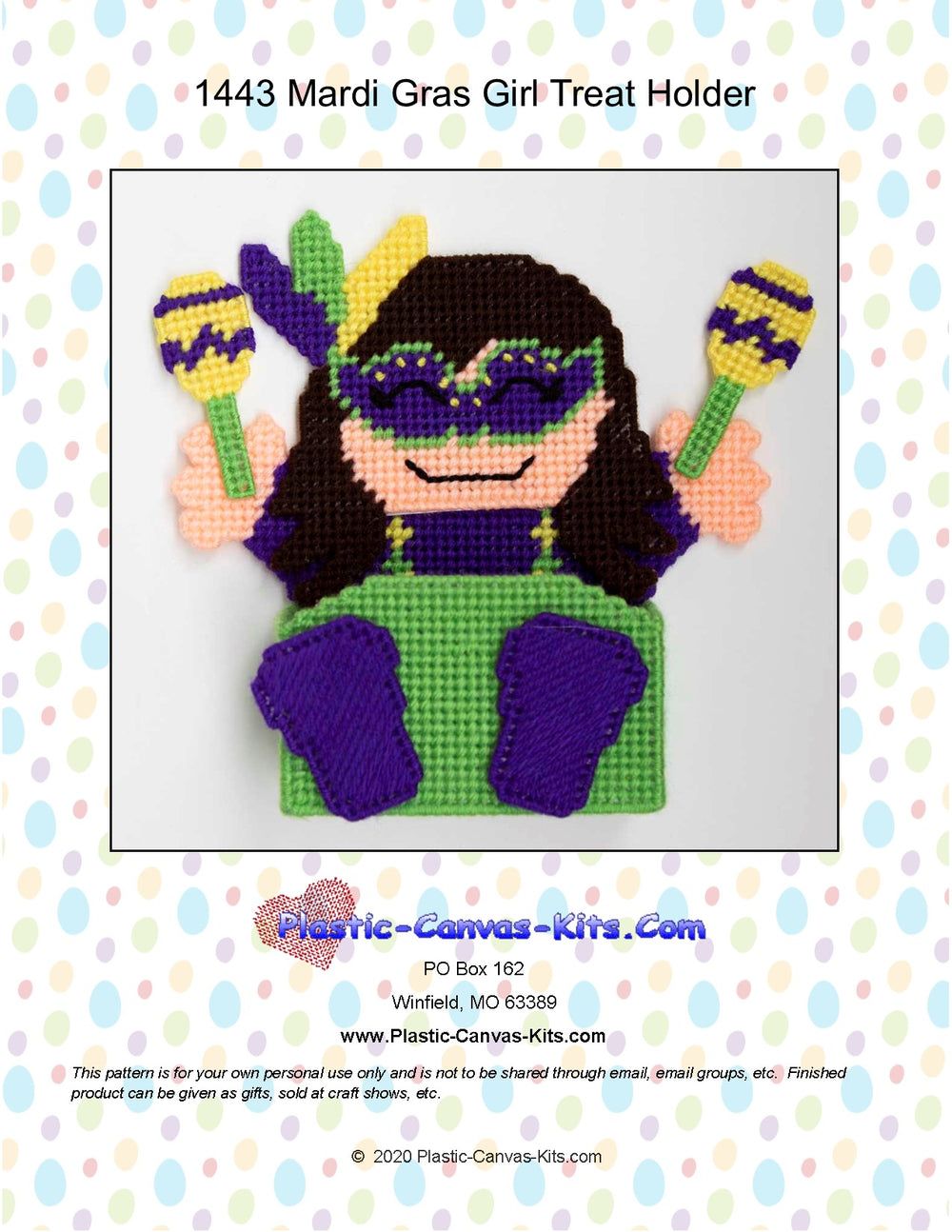 Mardi Gras Girl Treat Holder