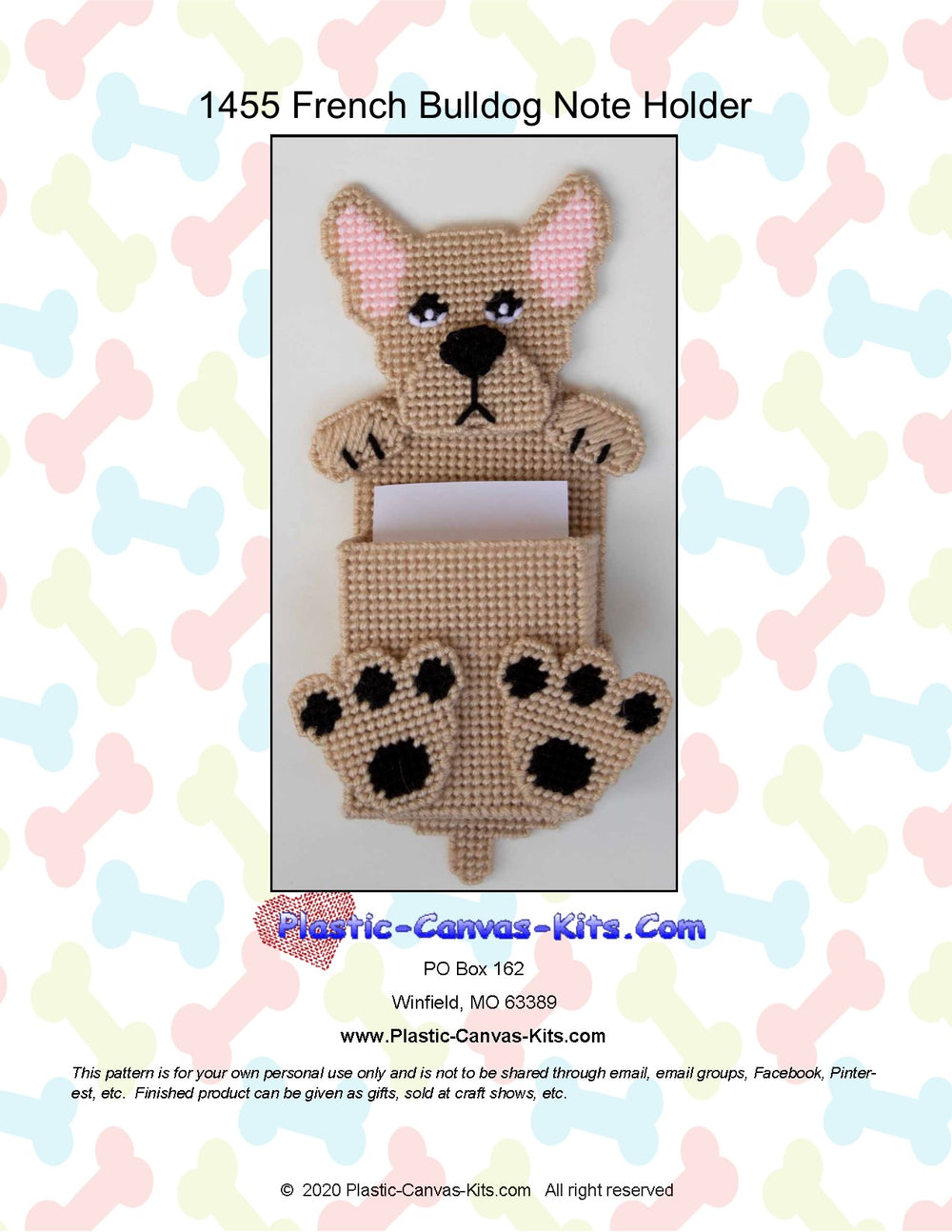 French Bulldog Note Holder