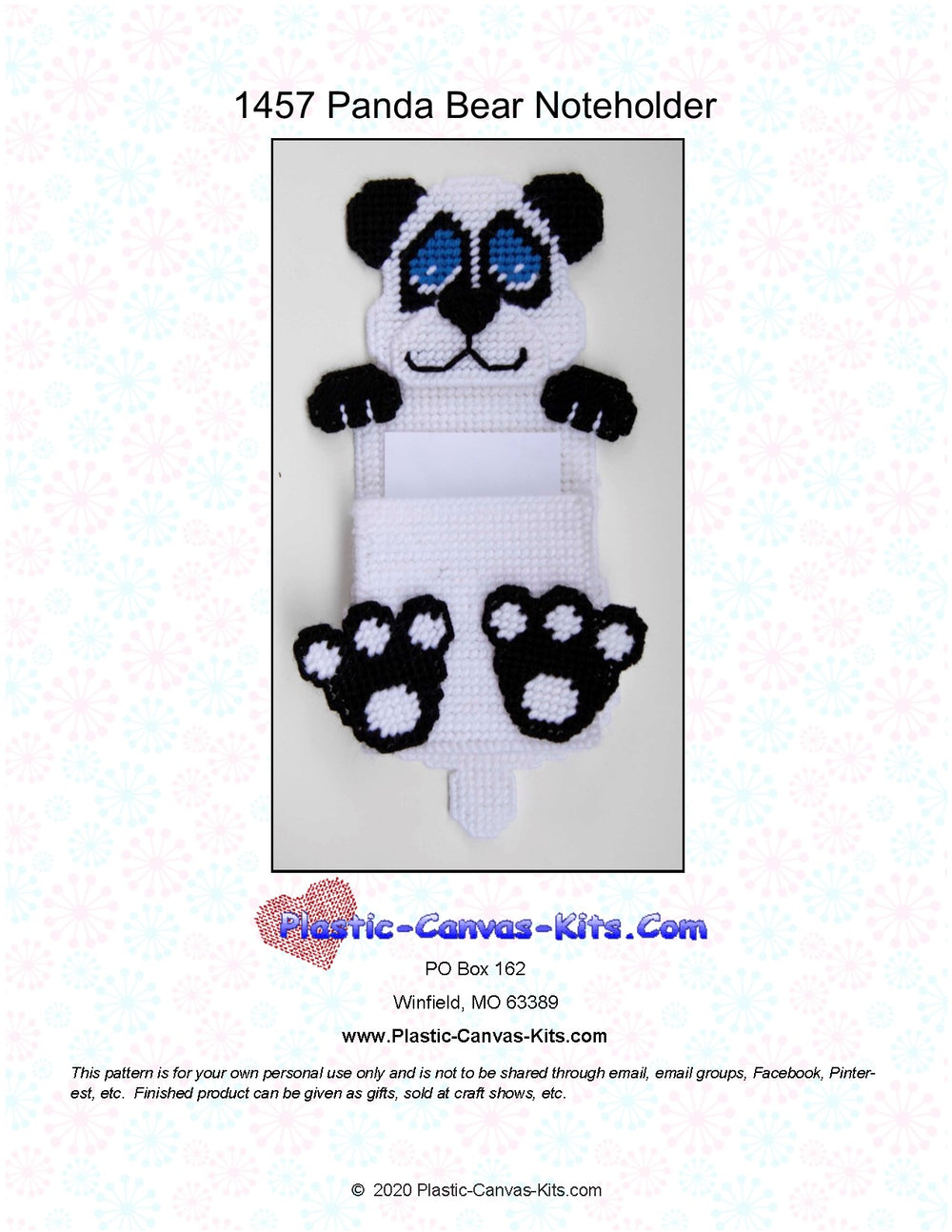 Otter Note Holder-Plastic Canvas Pattern-PDF Download