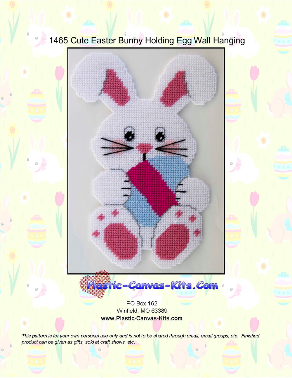 Cute Easter Bunny Holding Egg Wall Hanging