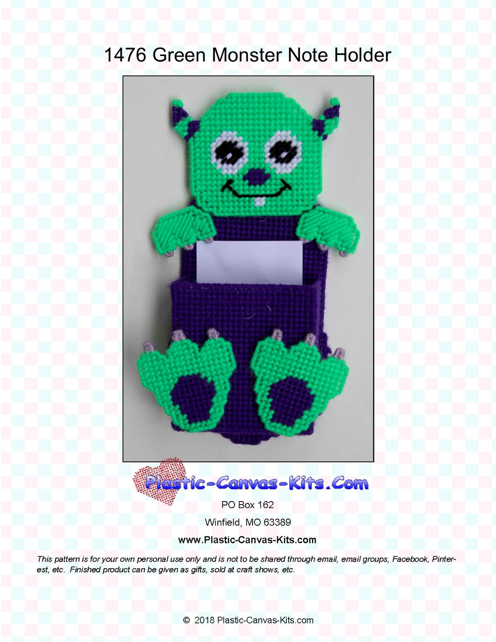 Green Monster Note Holder