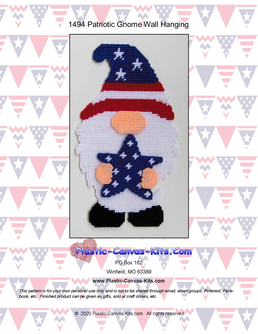 Patriotic Gnome Wall Hanging
