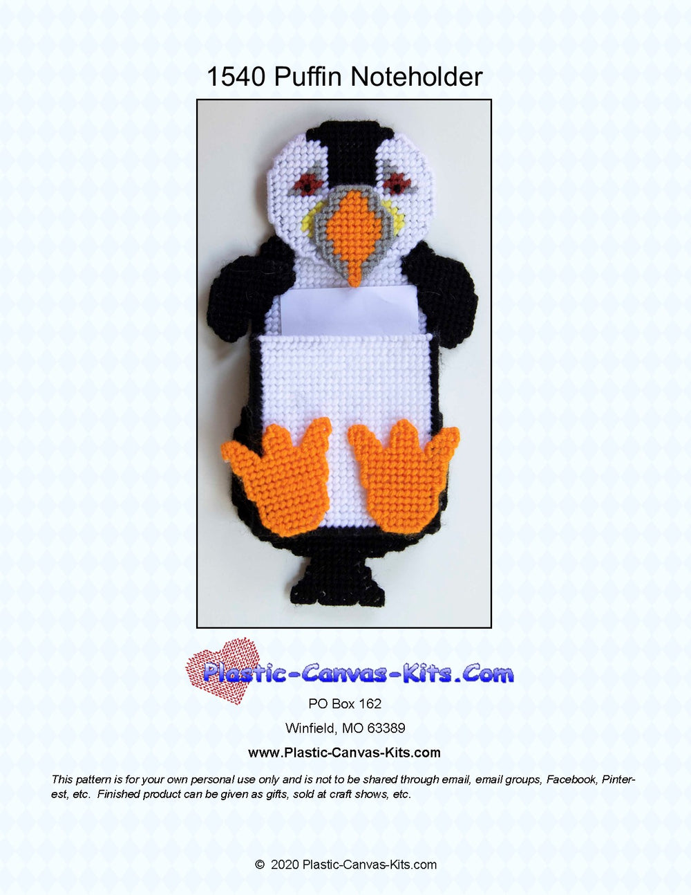Puffin Note Holder