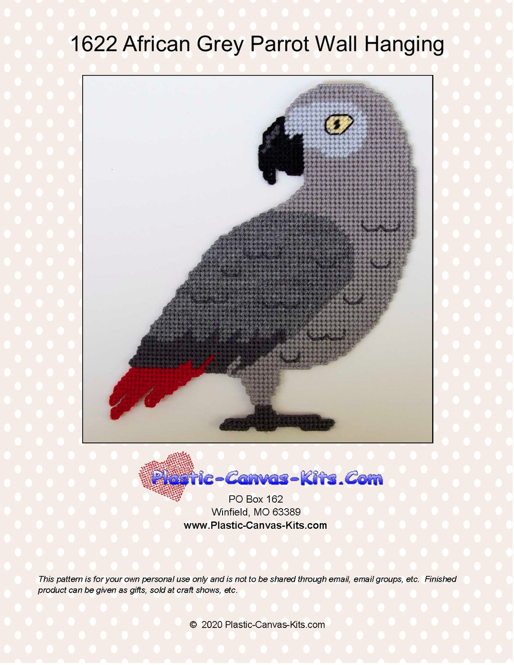 African Grey Parrot Wall Hanging