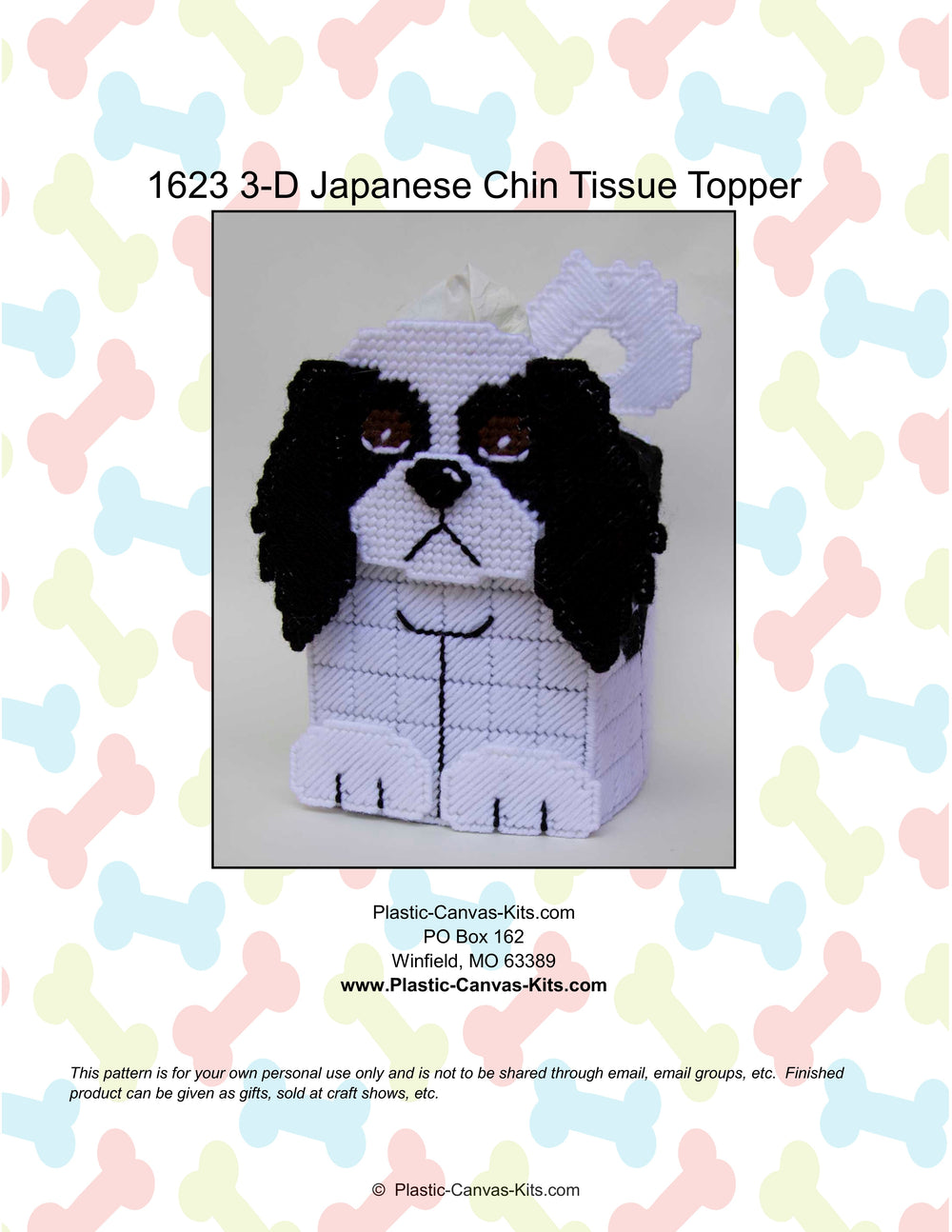 Japanese Chin 3-D  Tissue Topper