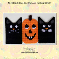 Black Cats and Pumpkin Folding Screen