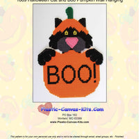 Halloween Cat and Boo Pumpkin Wall Hanging