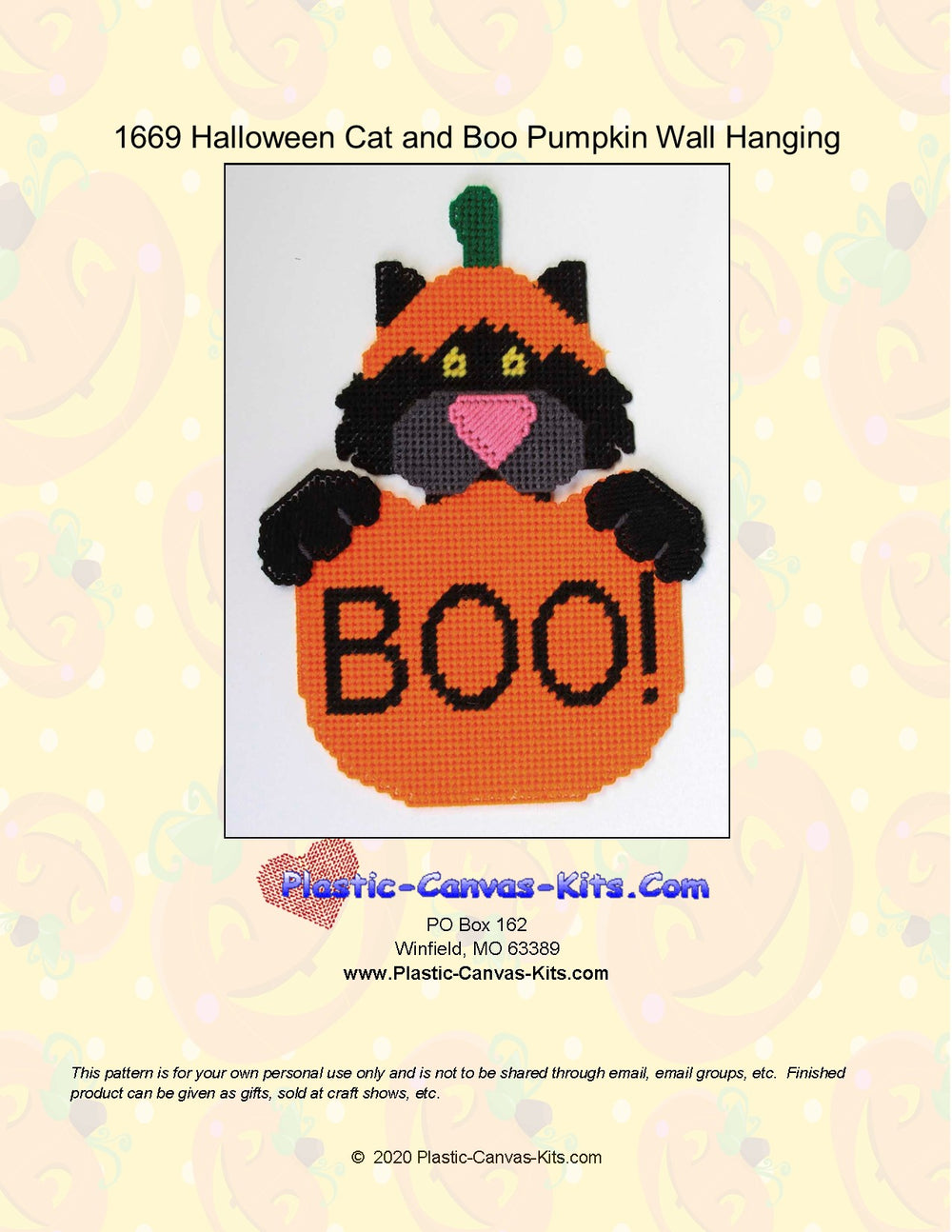 Halloween Cat and Boo Pumpkin Wall Hanging