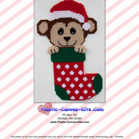 Monkey in Stocking Christmas Wall Hanging