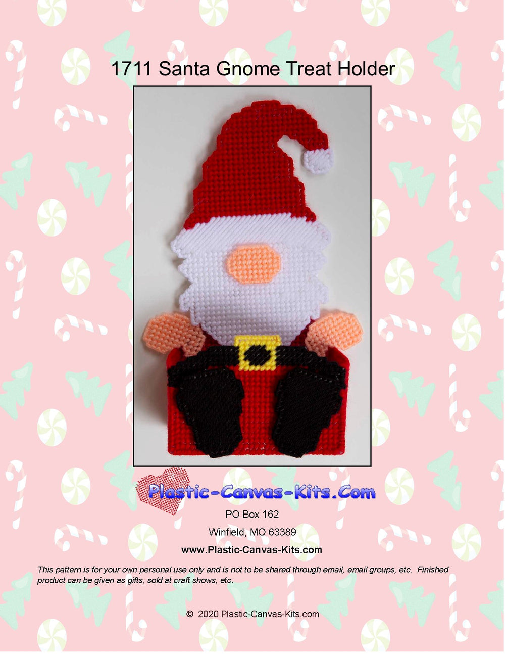 Christmas Santa Gnome Treat Holder