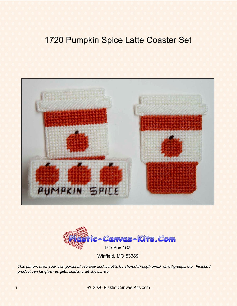Pumpkin Spice Latte Coaster Set
