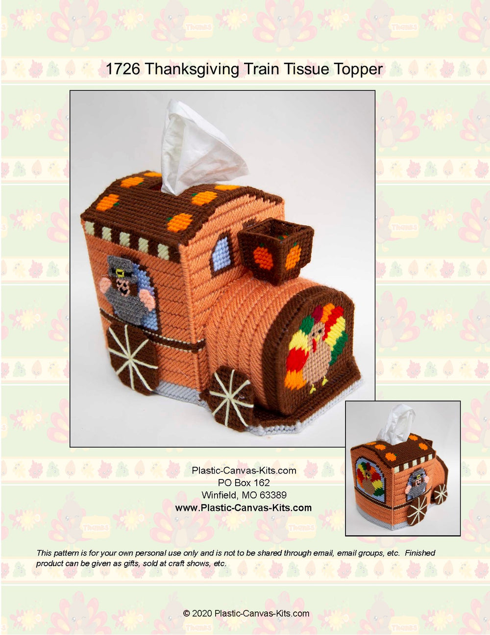 Thanksgiving Train Tissue Topper