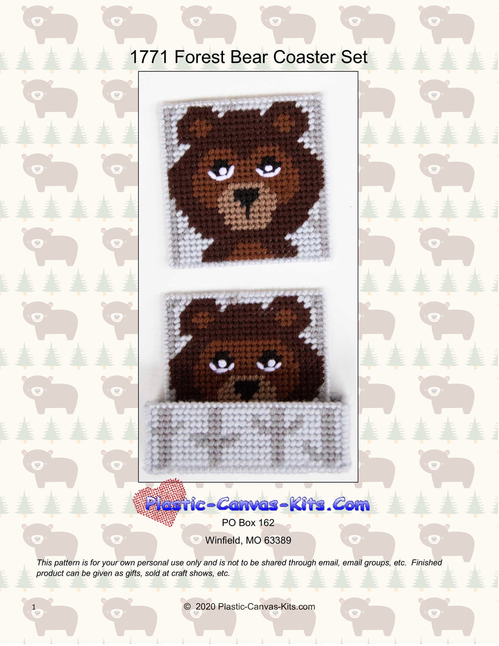 Forest Bear Coaster Set