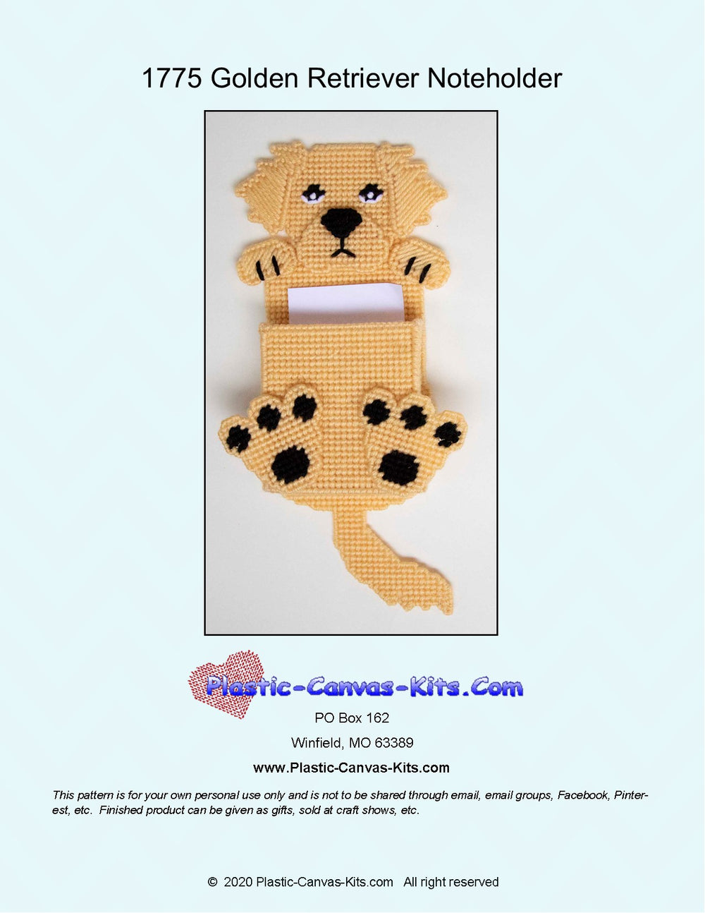 Golden Retriver Note Holder