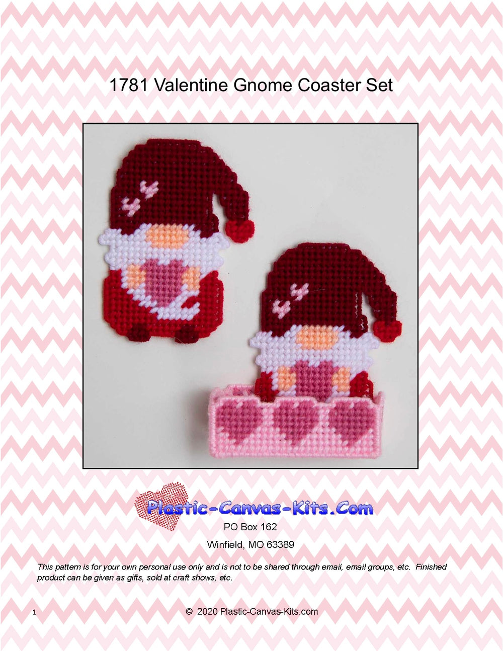 Valentine's Day Gnome Coaster Set